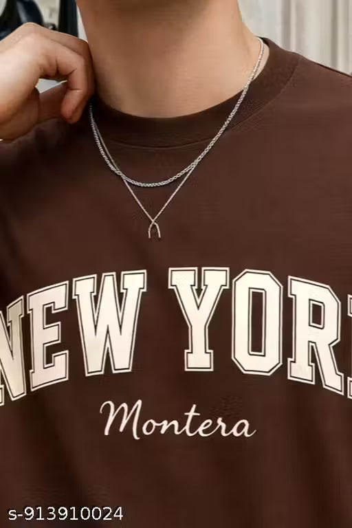 Men Oversized Printed T-Shirt | New York Typography