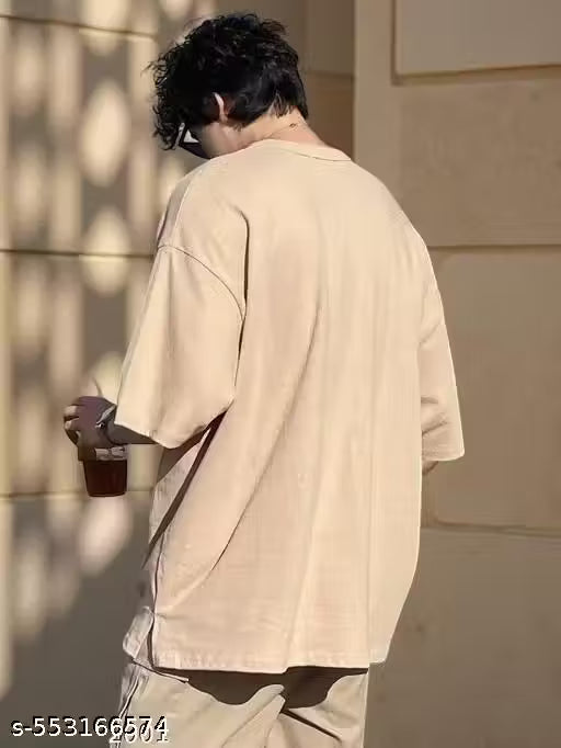 Men's Oversized Beige T-Shirt