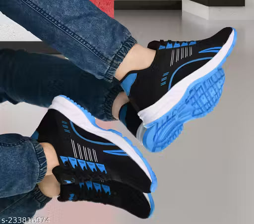 Blue Solid Men Party and Running Sport Shoes for Men