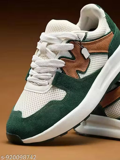 TRM tylish Sneakers for Man Comfortable Casual and Lace Up Green