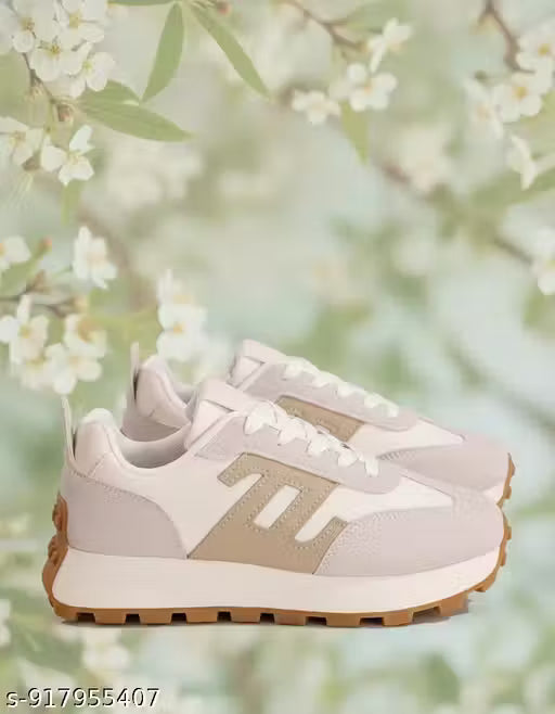 Stylish White & Beige Casual Sports Shoes for Men