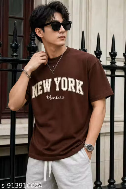 Men Oversized Printed T-Shirt | New York Typography
