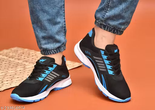 Blue Solid Men Party and Running Sport Shoes for Men