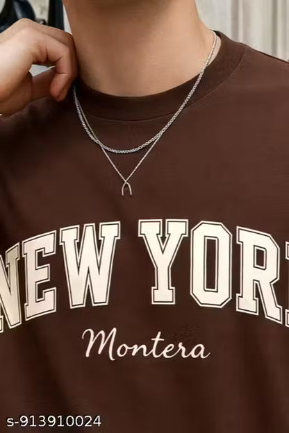 Men Oversized Printed T-Shirt | New York Typography