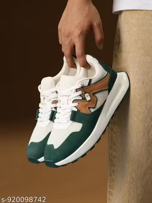 TRM tylish Sneakers for Man Comfortable Casual and Lace Up Green
