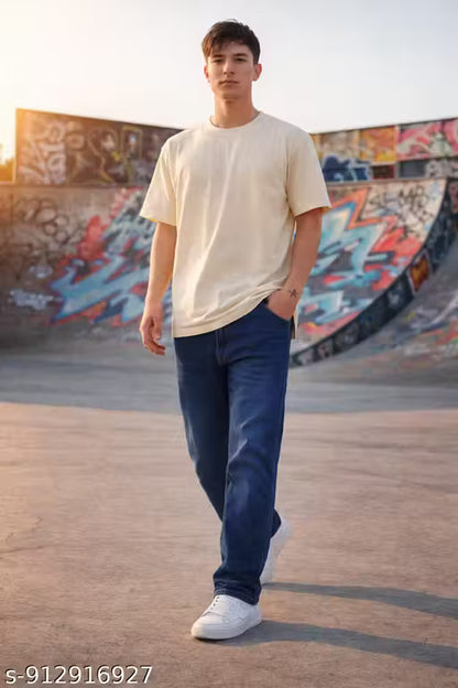 Premium Blue Jeans for Men | Stylish Casual Regular Fit Denim