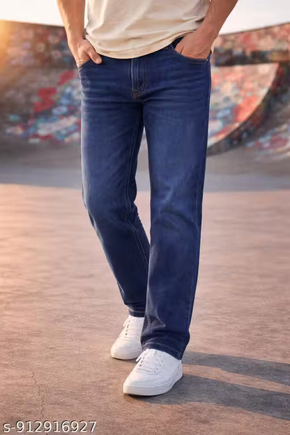 Premium Blue Jeans for Men | Stylish Casual Regular Fit Denim