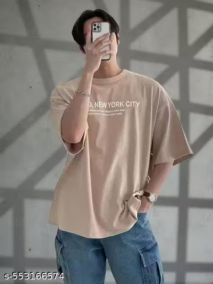 Men's Oversized Beige T-Shirt