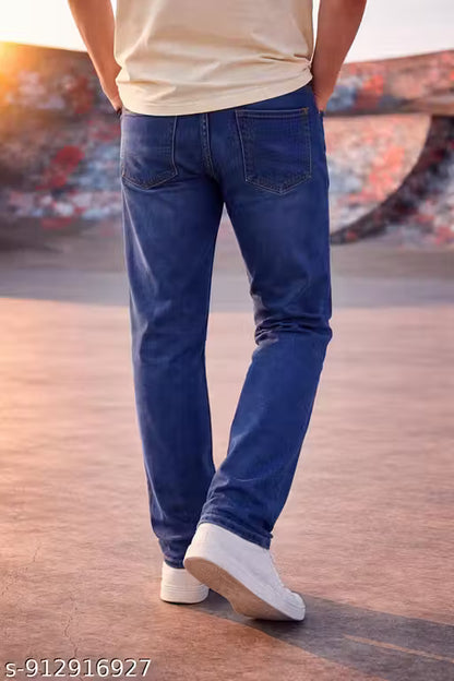Premium Blue Jeans for Men | Stylish Casual Regular Fit Denim